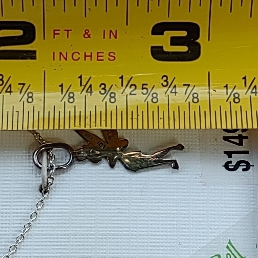Disney Sterling Silver Disney Fairies TinkerBell Necklace/Pendant Vintage NWT - Picture 6 of 8